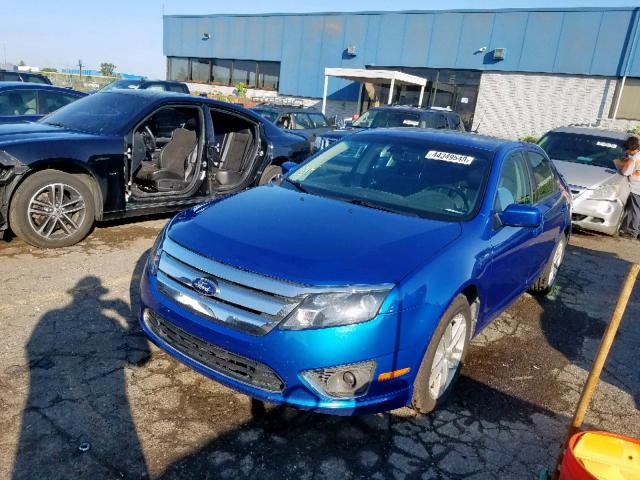 3FAHP0JA5CR348750 - 2012 FORD FUSION SEL BLUE photo 2