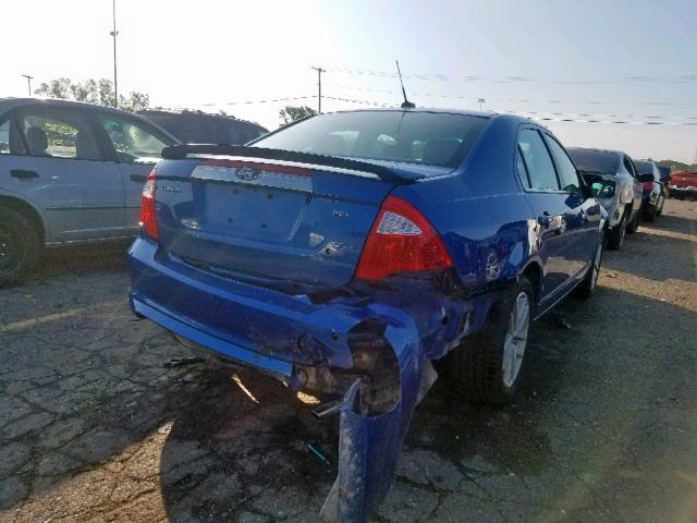 3FAHP0JA5CR348750 - 2012 FORD FUSION SEL BLUE photo 4