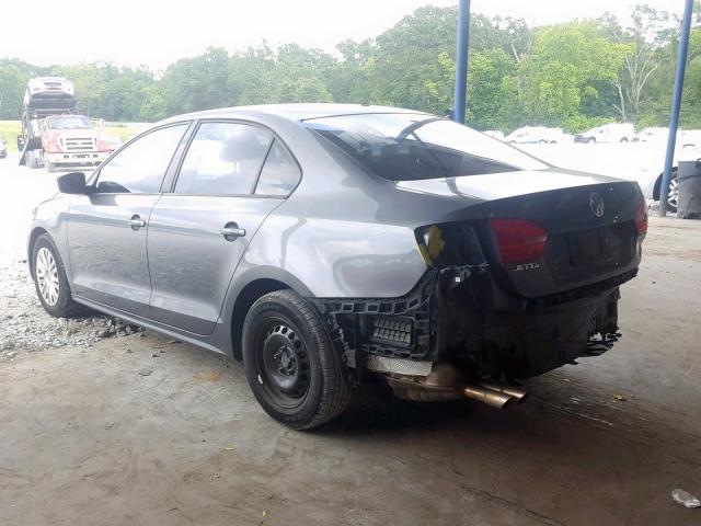 3VW2K7AJ5EM407185 - 2014 VOLKSWAGEN JETTA BASE ნაცრისფერი ფოტო 3