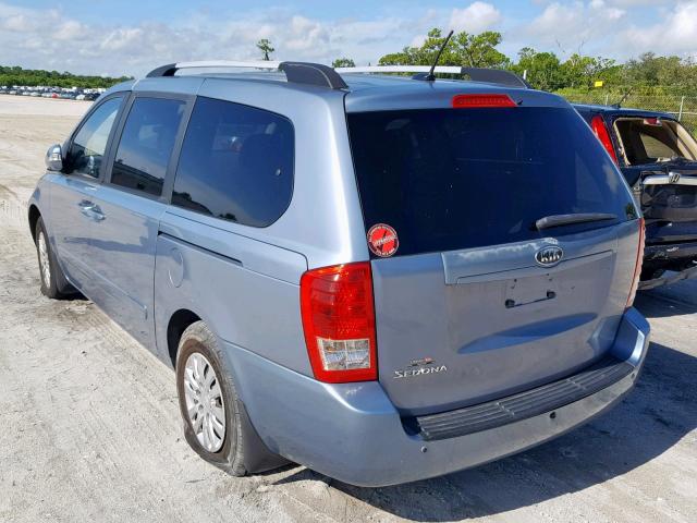 KNDMG4C75C6418679 - 2012 KIA SEDONA LX BLUE photo 3