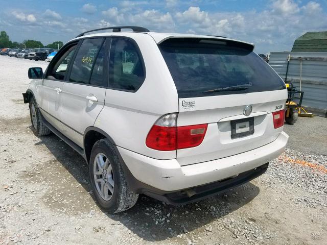 5UXFA13594LU22288 - 2004 BMW X5 3.0I WHITE photo 3