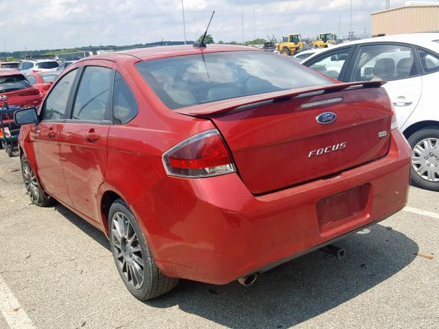 1FAHP3GNXBW113476 - 2011 FORD FOCUS SES RED photo 3