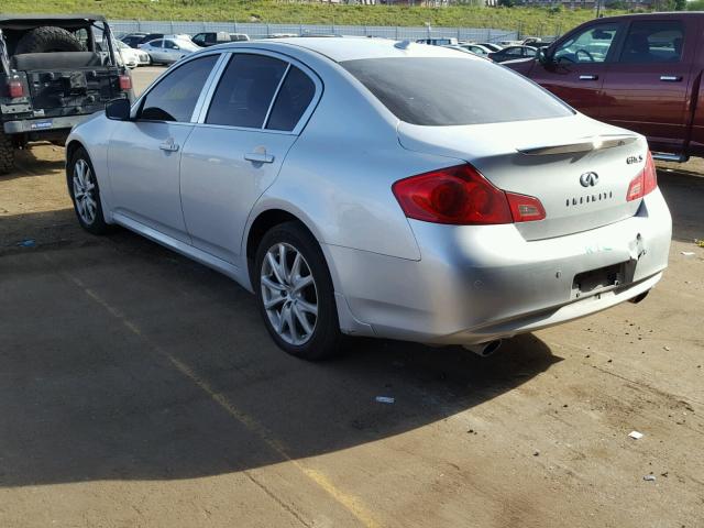 JN1CV6AR6AM461179 - 2010 INFINITI G37 GRAY photo 3