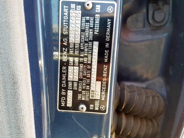 WDBCB20A0EA038467 - 1984 MERCEDES-BENZ 300 SD BLUE photo 10