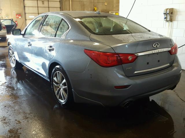 JN1BV7AR0EM691310 - 2014 INFINITI Q50 BASE BLUE photo 3