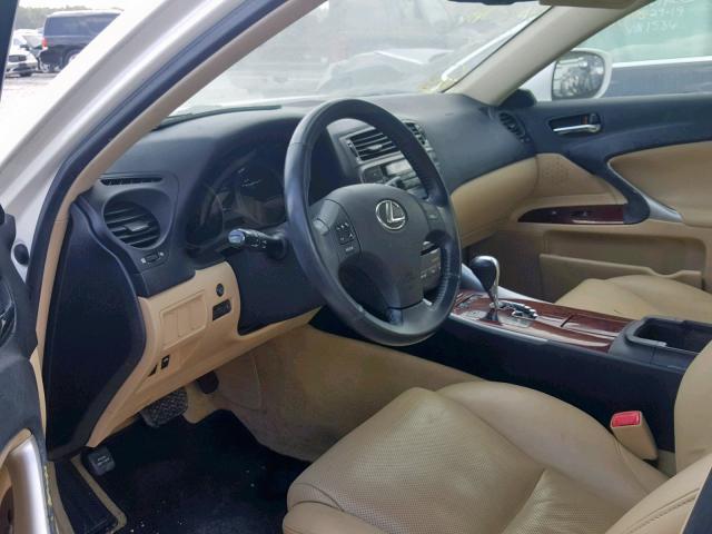 JTHBK262772027765 - 2007 LEXUS IS 250 WHITE photo 9