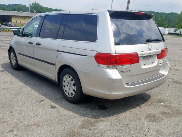 5FNRL38298B002770 - 2008 HONDA ODYSSEY LX SILVER photo 3