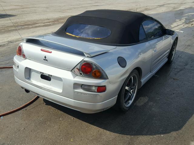 4A3AE55H43E044203 - 2003 MITSUBISHI ECLIPSE SP SILVER photo 4