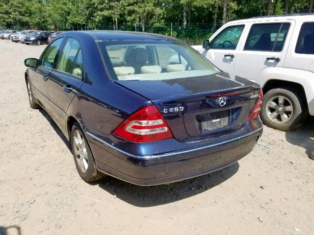 WDBRF92H77F894534 - 2007 MERCEDES-BENZ C 280 4MAT BLUE photo 3