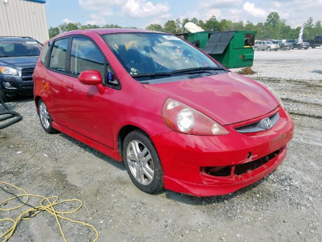 JHMGD38647S056873 - 2007 HONDA FIT S RED photo 1