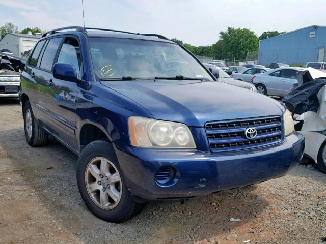 JTEHF21A920088307 - 2002 TOYOTA HIGHLANDER BLUE photo 1