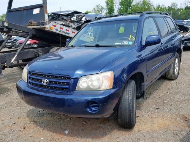 JTEHF21A920088307 - 2002 TOYOTA HIGHLANDER BLUE photo 2