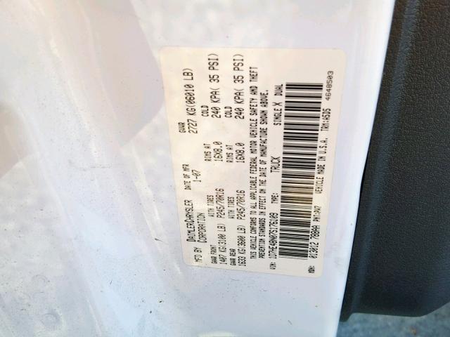 1D7HE48N07S176109 - 2007 DODGE DAKOTA QUA WHITE photo 10