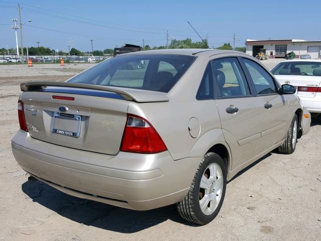 1FAHP34N37W171456 - 2007 FORD FOCUS ZX4 GOLD photo 4