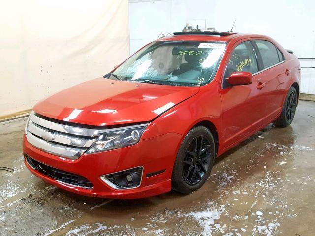 3FAHP0JA1AR181364 - 2010 FORD FUSION SEL MAROON photo 2