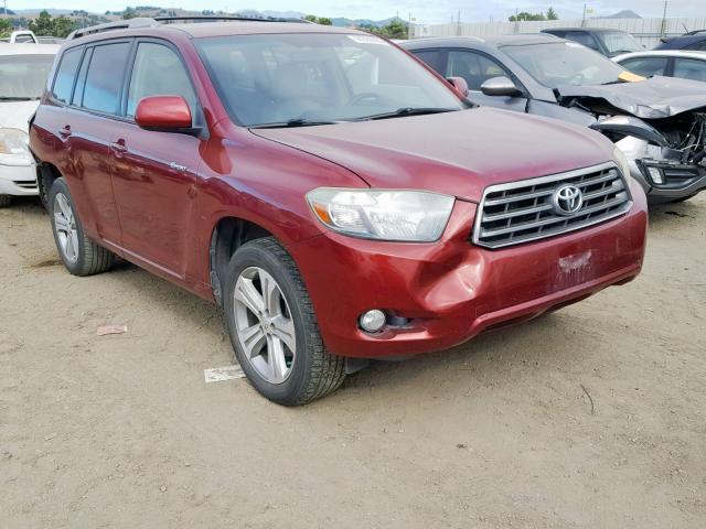 JTEES43A382033758 - 2008 TOYOTA HIGHLANDER RED photo 1