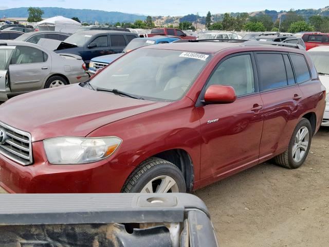 JTEES43A382033758 - 2008 TOYOTA HIGHLANDER RED photo 2