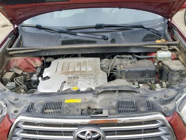 JTEES43A382033758 - 2008 TOYOTA HIGHLANDER RED photo 7