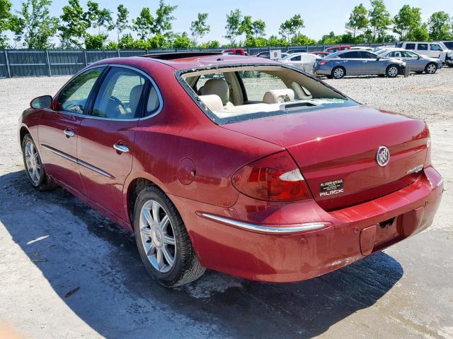 2G4WE567351174794 - 2005 BUICK LACROSSE C BURGUNDY photo 3