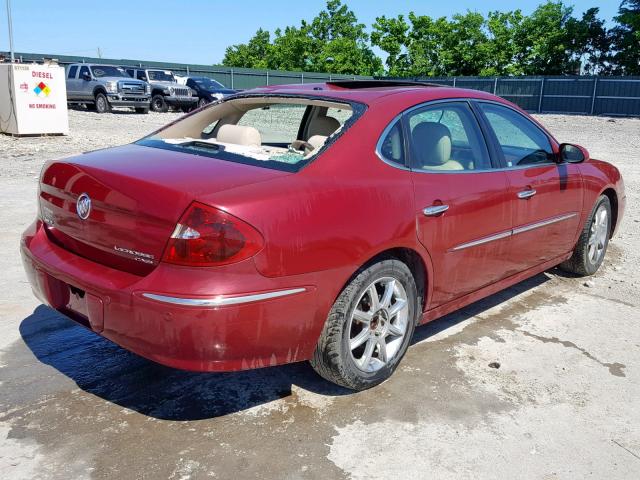 2G4WE567351174794 - 2005 BUICK LACROSSE C BURGUNDY photo 4