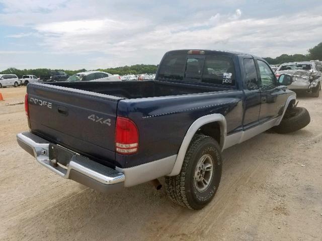 1B7GG22N9YS558427 - 2000 DODGE DAKOTA BLUE photo 4