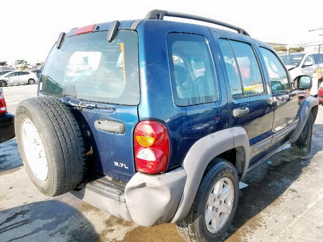 1J4GK48K04W328683 - 2004 JEEP LIBERTY SP BLUE photo 4