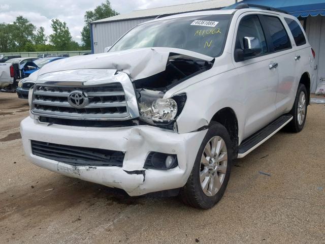 5TDBY67A98S023384 - 2008 TOYOTA SEQUOIA PL WHITE photo 2