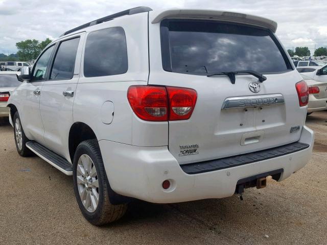 5TDBY67A98S023384 - 2008 TOYOTA SEQUOIA PL WHITE photo 3