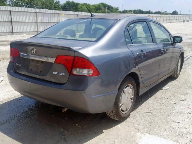 JHMFA36209S014112 - 2009 HONDA CIVIC HYBR GRAY photo 4