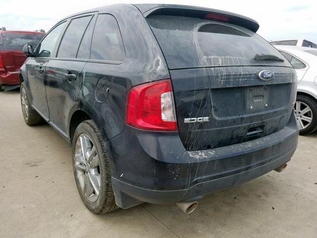 2FMDK3JC6DBC25514 - 2013 FORD EDGE SEL BLACK photo 3