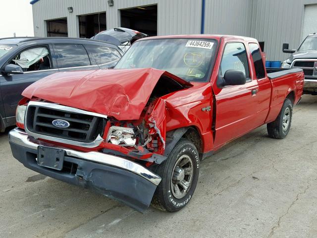 1FTYR44U64PB09704 - 2004 FORD RANGER SUP RED photo 2