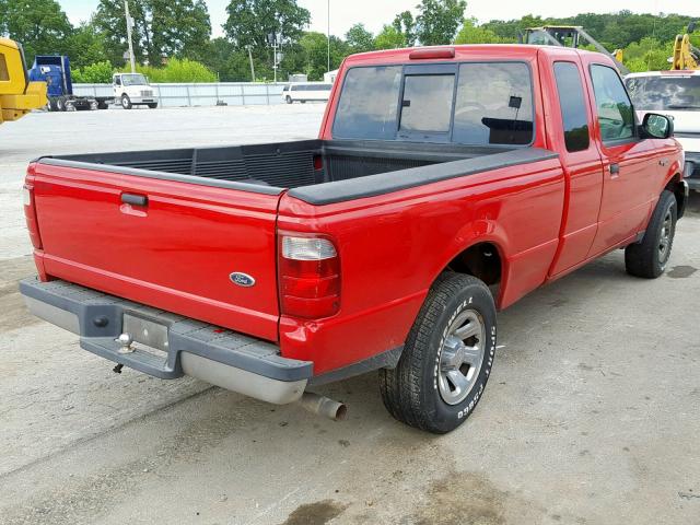 1FTYR44U64PB09704 - 2004 FORD RANGER SUP RED photo 4