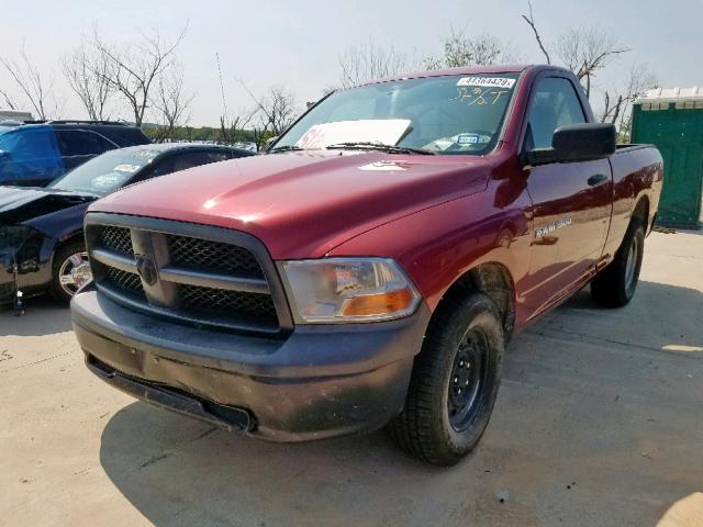 3C6JD6AK4CG163768 - 2012 DODGE RAM 1500 S BURGUNDY photo 2