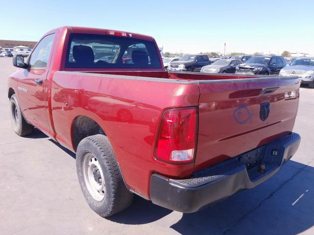 3C6JD6AK4CG163768 - 2012 DODGE RAM 1500 S BURGUNDY photo 3