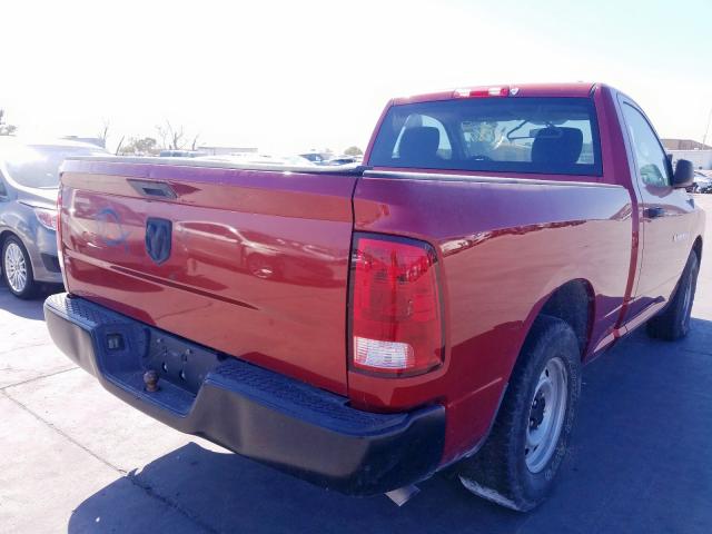 3C6JD6AK4CG163768 - 2012 DODGE RAM 1500 S BURGUNDY photo 4