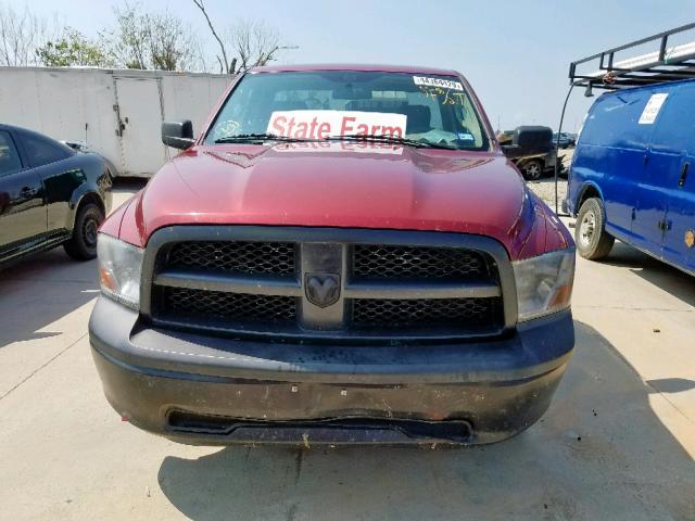 3C6JD6AK4CG163768 - 2012 DODGE RAM 1500 S BURGUNDY photo 9