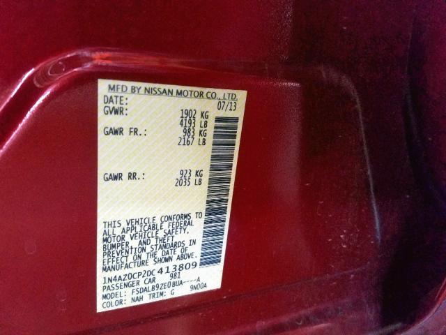 1N4AZ0CP2DC413809 - 2013 NISSAN LEAF S RED photo 10