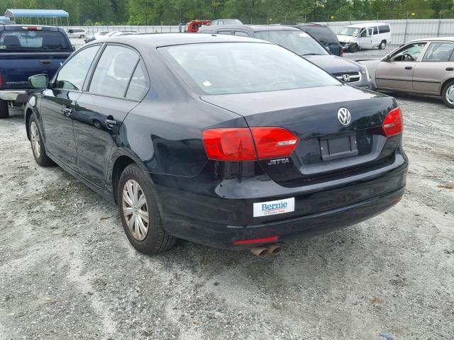 3VW2K7AJ4EM394395 - 2014 VOLKSWAGEN JETTA BASE BLACK photo 3