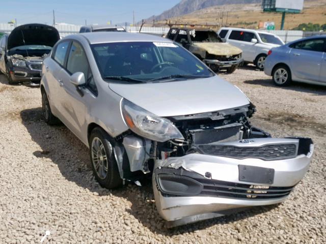 KNADM4A31E6332214 - 2014 KIA RIO LX SILVER photo 1