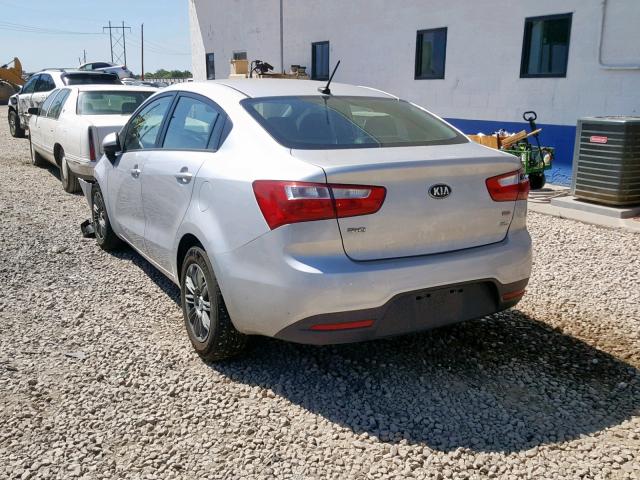 KNADM4A31E6332214 - 2014 KIA RIO LX SILVER photo 3