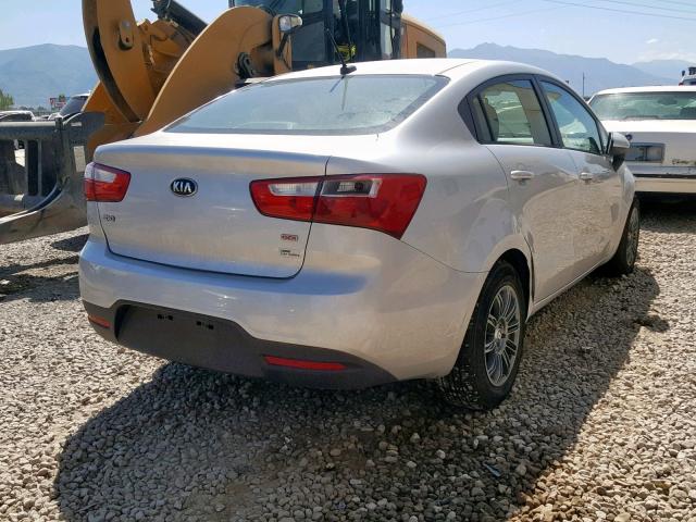 KNADM4A31E6332214 - 2014 KIA RIO LX SILVER photo 4