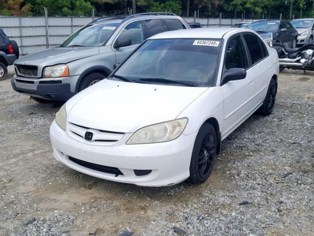 2HGES16385H563065 - 2005 HONDA CIVIC DX V WHITE photo 2