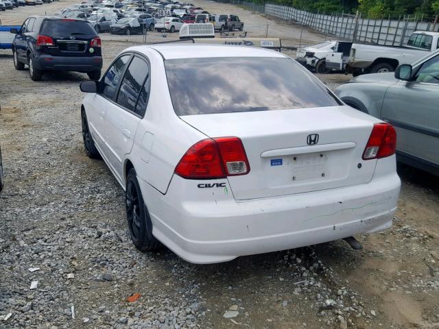 2HGES16385H563065 - 2005 HONDA CIVIC DX V WHITE photo 3