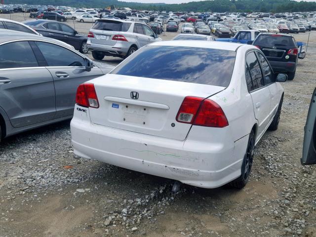 2HGES16385H563065 - 2005 HONDA CIVIC DX V WHITE photo 4