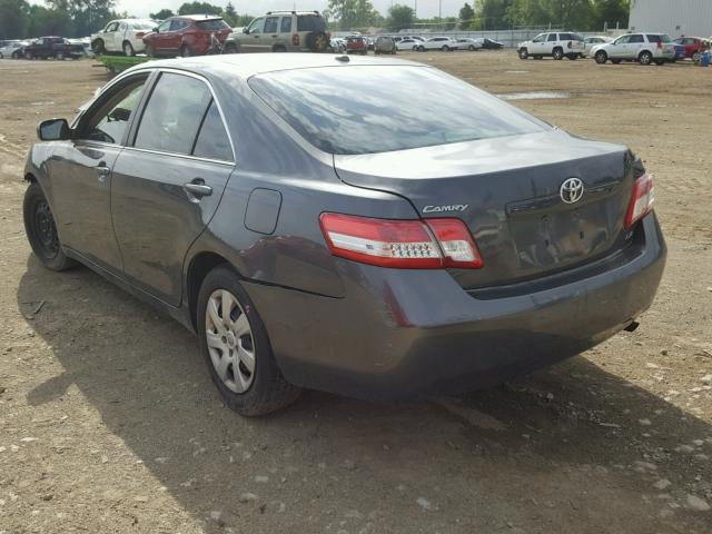 4T4BF3EK9BR099868 - 2011 TOYOTA CAMRY BASE GRAY photo 3