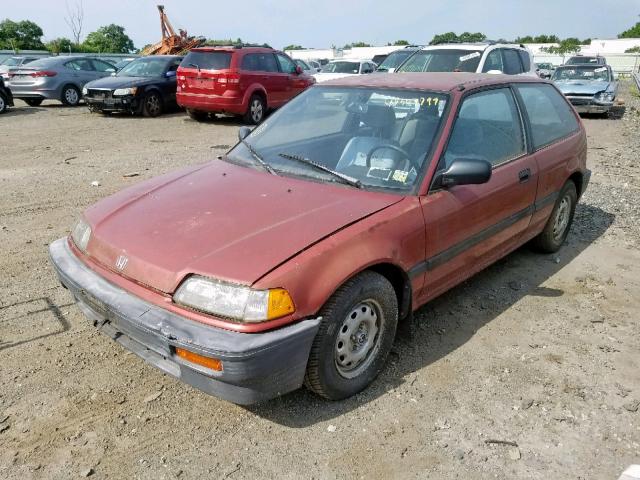 JHMED6356KS003480 - 1989 HONDA CIVIC DX ORANGE photo 2