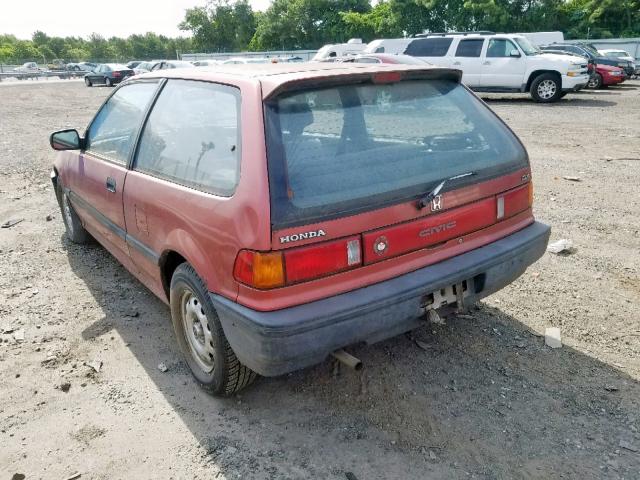 JHMED6356KS003480 - 1989 HONDA CIVIC DX ORANGE photo 3