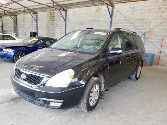 KNDMG4C73E6548950 - 2014 KIA SEDONA LX BLACK photo 2