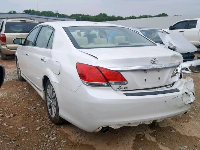 4T1BK3DB8CU457194 - 2012 TOYOTA AVALON BAS WHITE photo 3