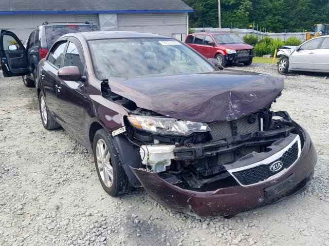 KNAFU4A26B5398971 - 2011 KIA FORTE EX BURGUNDY photo 1